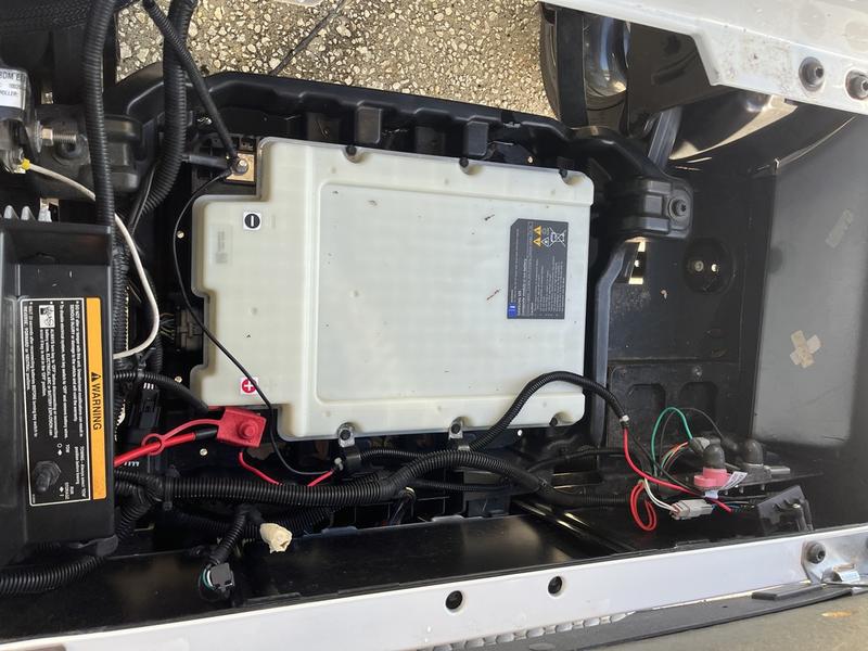 Dashboard and controls of 2024 E-Z-GO Freedom RXV ELiTE Lithium Bright White in Charlotte North Carolina