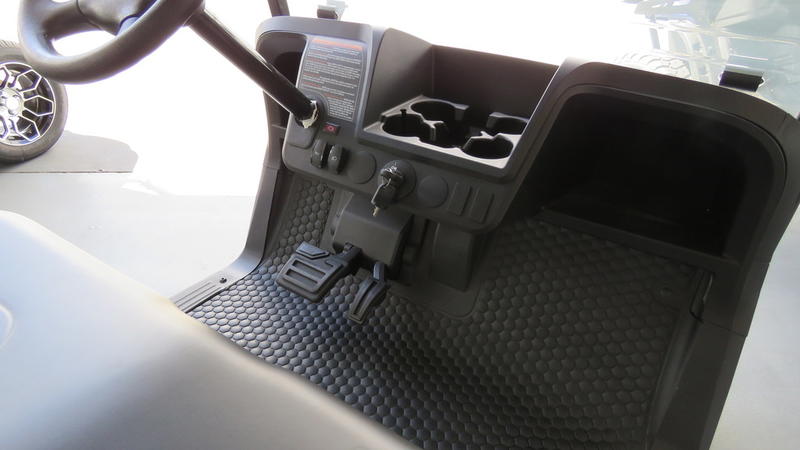 Interior seating of 2024 E-Z-GO Valor EX1 Gas Platinum in Ann Arbor Michigan