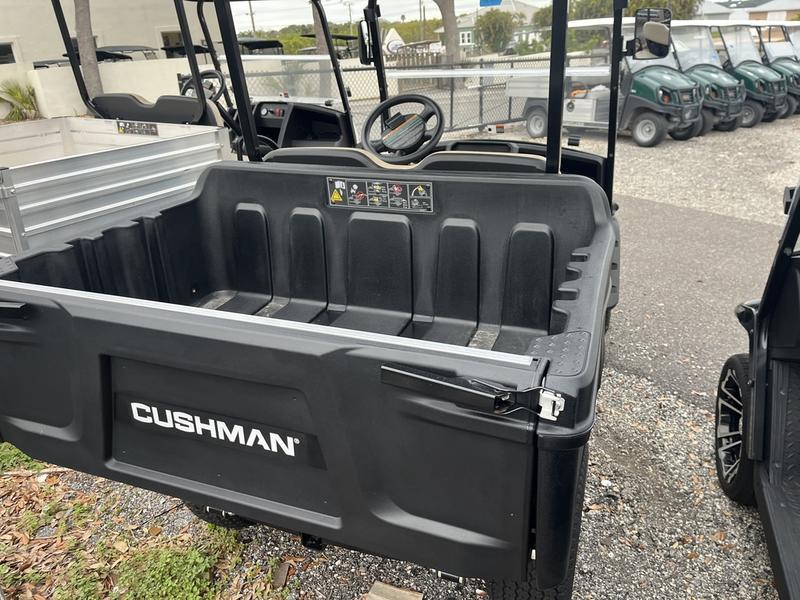 Rear cargo bed of the 2025 Cushman Hauler 800X ELiTE Lithium Electric at Muirfield Village Golf Club.