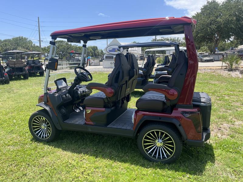 Cargo and rear section of 2025 Evolution D-Max GT4 Red golf cart available in Virginia with export and nationwide delivery