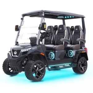 Front view of 2025 Evolution D-Max XT4 electric golf cart available in Georgia with nationwide delivery and export options