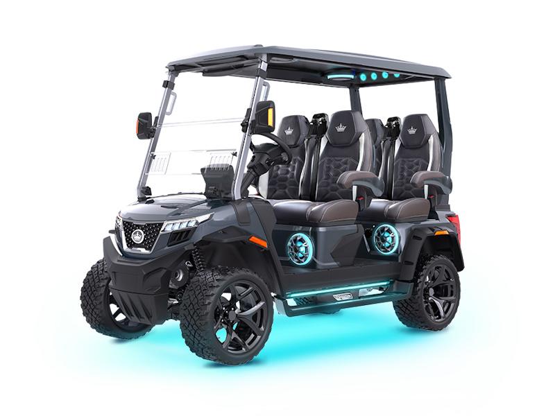 Front view of 2025 Evolution D-Max XT4 electric golf cart available in Georgia with nationwide delivery and export options