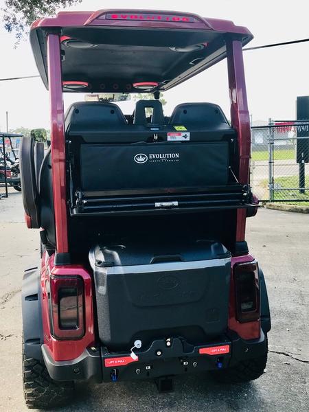 LED lighting and alloy wheels of 2025 Evolution D-Max XT4 golf cart available in Arizona with nationwide delivery