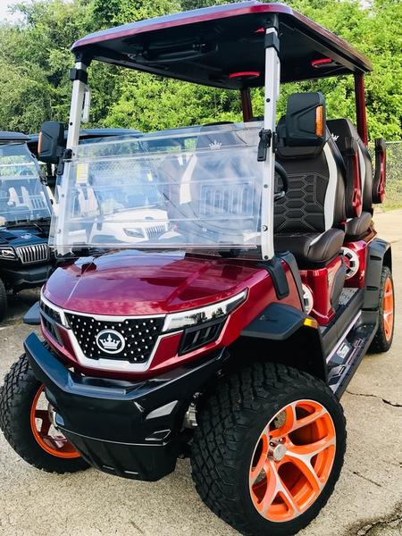 Side profile of 2025 Evolution D-Max XT4 golf cart available in Arizona with nationwide delivery