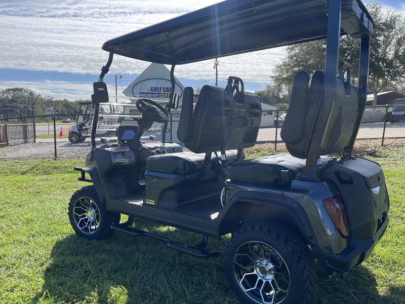 Four-passenger seating of 2025 Evolution D5-Maverick 4 Plus black golf cart