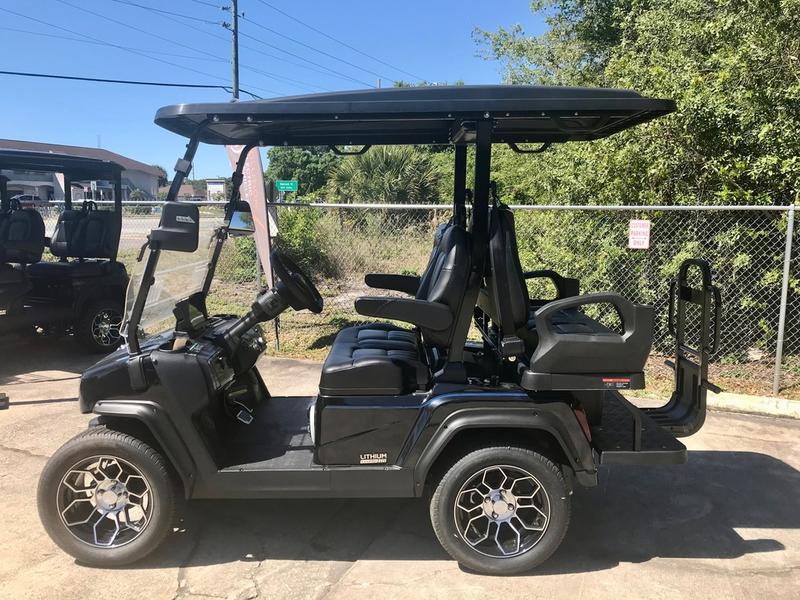LED soundbar lighting system of 2025 Evolution D5-Ranger 2+2 Plus Black golf cart available in Ohio with nationwide delivery and export