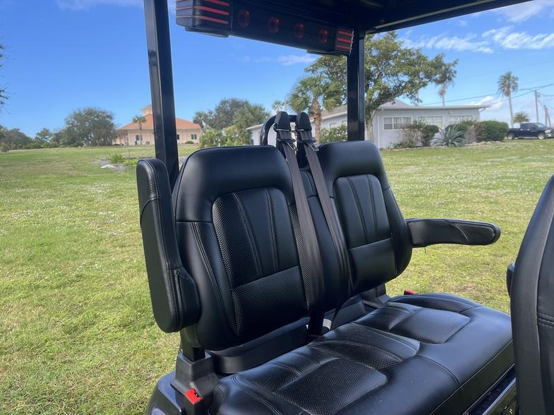 Four-passenger seating of 2025 Evolution D5-Ranger 4 Black golf cart available in Florida with export and nationwide delivery
