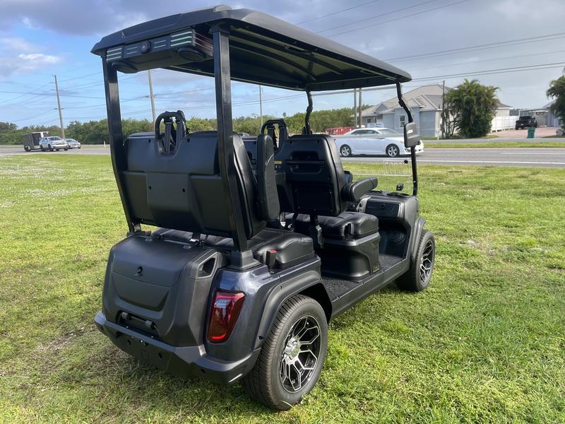 Rear design of 2025 Evolution D5-Ranger 4 Black golf cart available in Florida with export delivery