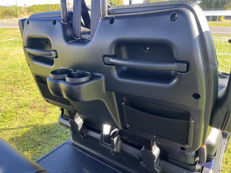 Four-passenger seating of 2025 Evolution D5-Ranger 4 Plus Blue golf cart available in Texas with export and nationwide delivery