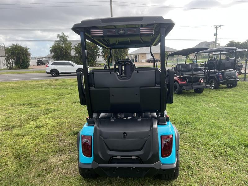 Dashboard of 2025 Evolution D5-Ranger 4 Sky Blue golf cart available in California with nationwide delivery and export