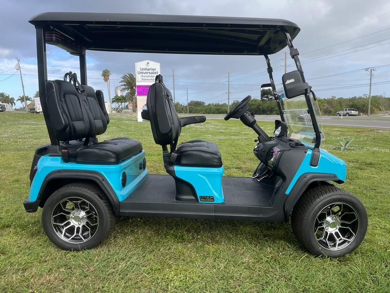 Side profile of 2025 Evolution D5-Ranger 4 Sky Blue available in California with export and nationwide delivery