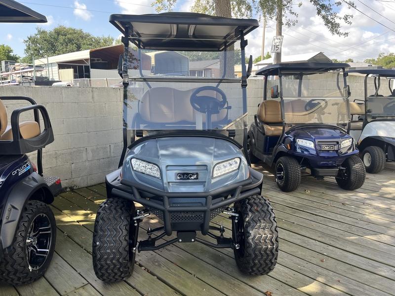 Front LED headlights of 2025 Club Car Onward Lifted 4 Passenger XR Lithium golf cart in Nashville Tennessee