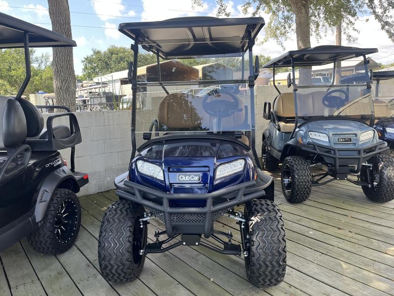 Front LED headlights of 2025 Club Car Onward Lifted 4 Passenger XR Lithium golf cart in Savannah Georgia