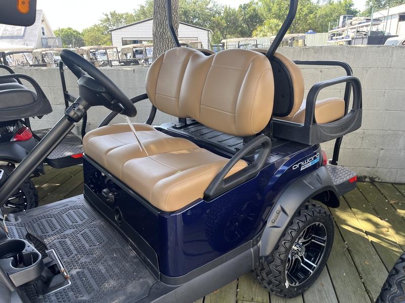 Premium seating in 2025 Club Car Onward Lifted 4 Passenger XR Lithium golf cart in Savannah Georgia