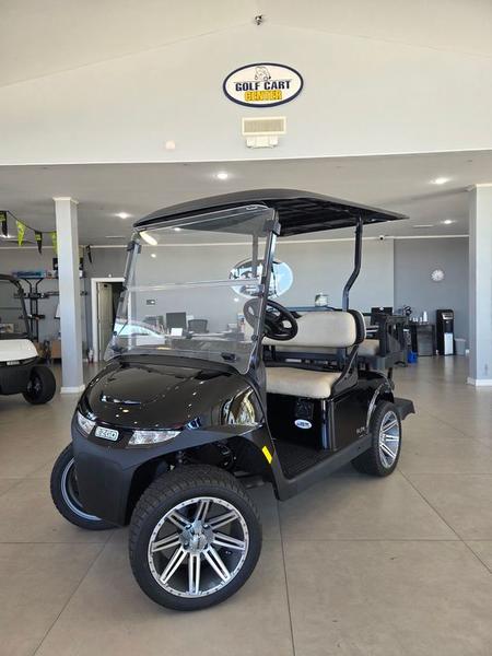Side view of 2025 E-Z-GO Freedom RXV ELiTE Lithium Black in Richmond Virginia