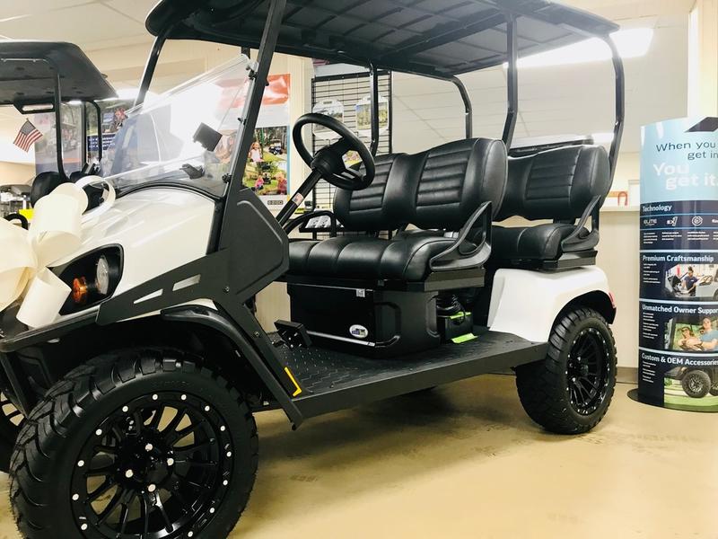 Interior seats of 2025 E-Z-GO Liberty ELiTE Lithium Bright White in Orlando Florida