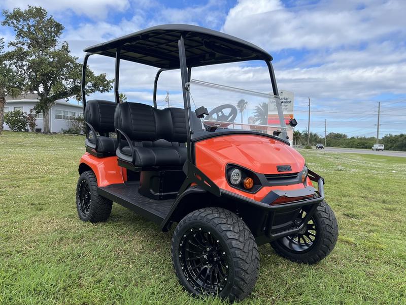 Side view of 2025 E-Z-GO Liberty ELiTE Lithium Solar Flare in Charleston South Carolina
