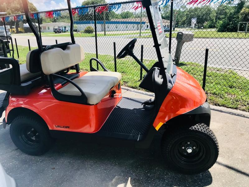 Front view of 2025 E-Z-GO Valor Gas Solar Flare in Jacksonville Florida
