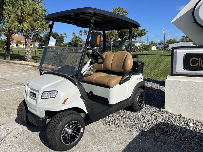 Side view of 2026 Club Car Onward 2 Passenger HP Lithium golf cart in metallic finish