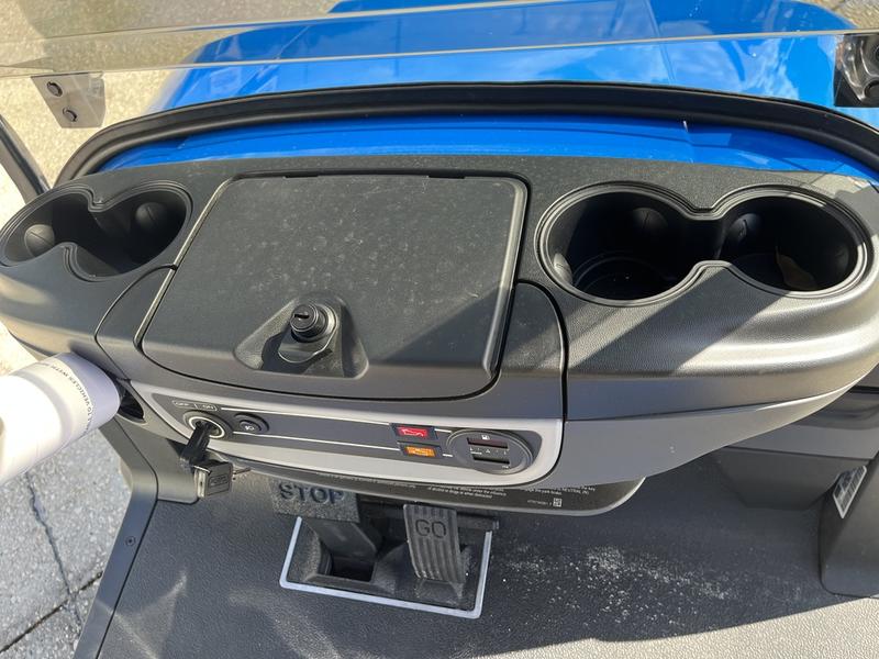 Rear fold-down seat and cargo platform on 2026 Club Car Onward Lifted Gas blue North Carolina