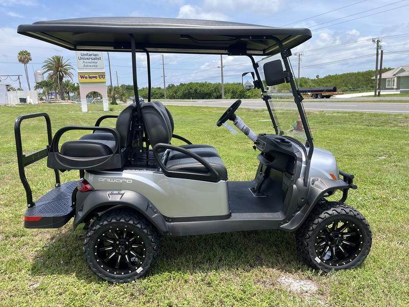 Premium four-passenger seating in 2026 Club Car Onward Lifted Gas golf cart Florida