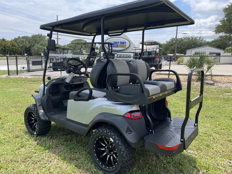 Rear fold-down seat and cargo platform on 2026 Club Car Onward Lifted Gas Florida