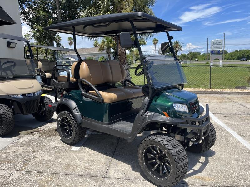 Front LED headlights on 2026 Club Car Onward Lifted 4 Passenger Gas green golf cart in Arizona