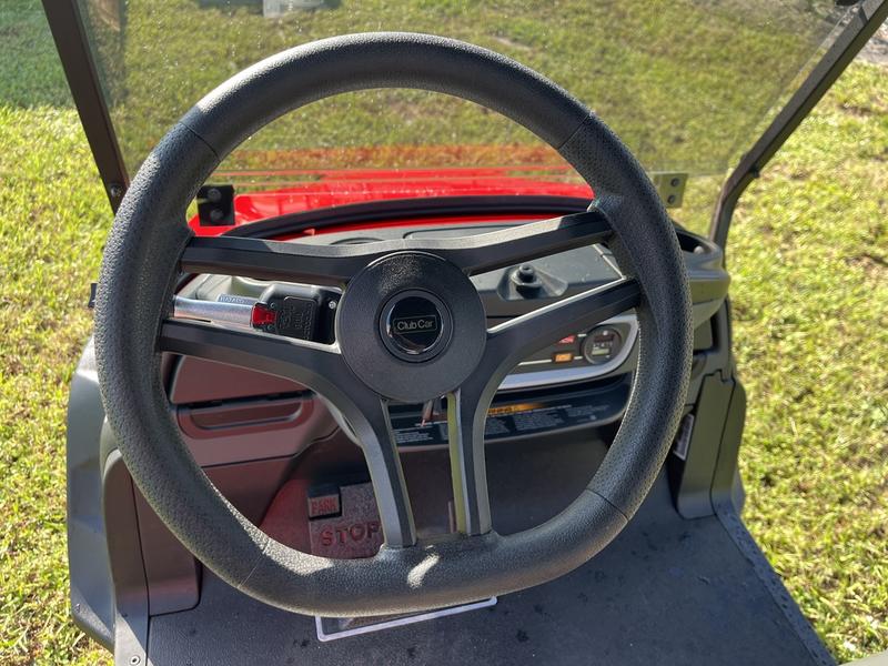 Gas engine and drivetrain of 2026 Club Car Onward Lifted 4 Passenger Gas red California