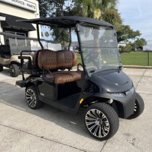 Side view of 2026 E-Z-GO Freedom RXV ELiTE Lithium Black in Dallas Texas