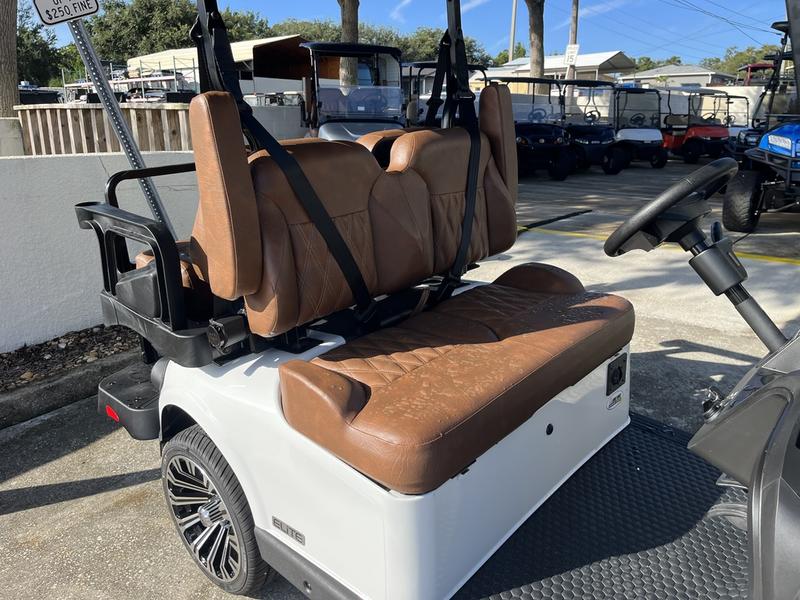 Front view of 2026 E-Z-GO Freedom RXV ELiTE Lithium Bright White in Charleston South Carolina