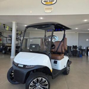 Side view of 2026 E-Z-GO RXV 4 Touring STL ELiTE Lithium Bright White in Richmond Virginia