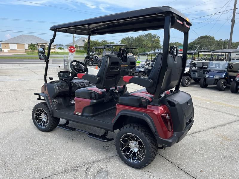Luxury design of 2025 Evolution D5-Maverick 4 red electric golf cart