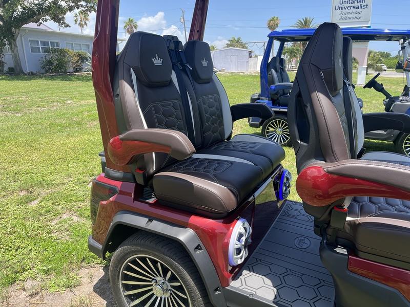 Street legal 2025 Evolution D-Max GT4 Red electric golf cart available in Virginia with export and nationwide delivery