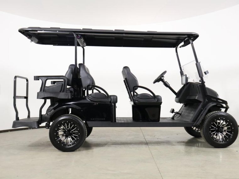 Six-passenger premium seating inside 2026 Club Car Onward Lifted Gas blue Michigan