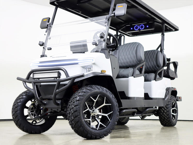 2026 Denago EV Rover XL6 White 6-Passenger Lifted Lithium Golf Cart