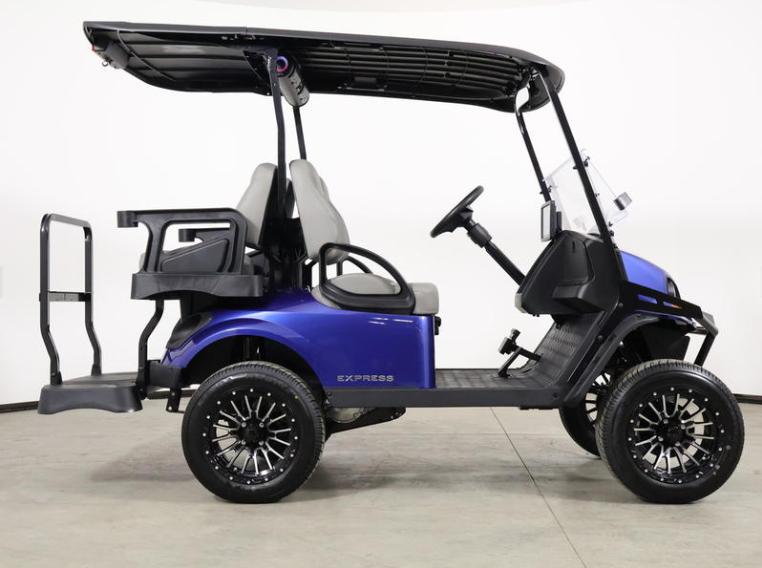 2026 E-Z-GO Express 4 XTL Electric Blue 13.5 HP EFI Gas Lifted Golf Cart - Image 3