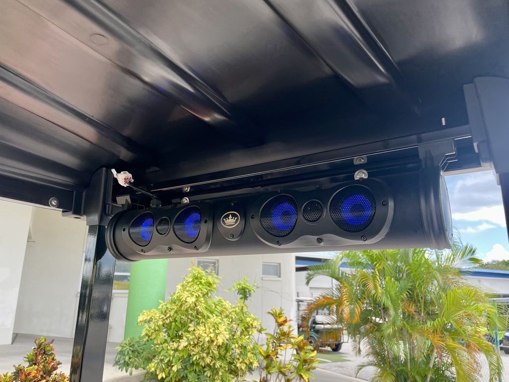 Dashboard and 9-inch touchscreen inside the 2026 Evolution D5 Maverick 6 golf cart